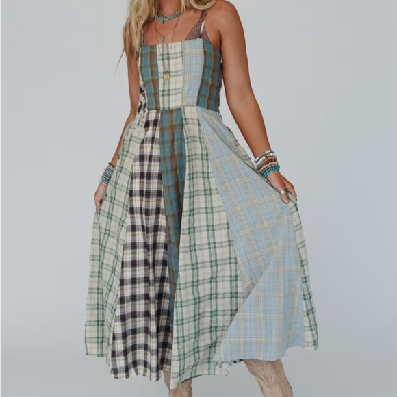 Three Bird Nest Western Charm Checkered Dress - Picture 4 of 10